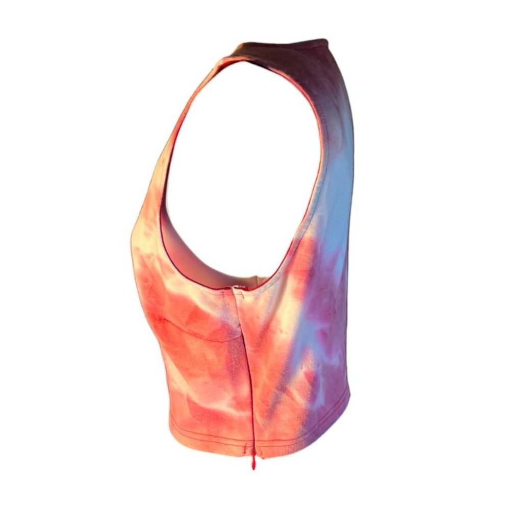 Yilibasha Pink Tye Dye Crop Sleeveless Shirt Size Medium - Picture 3 of 5